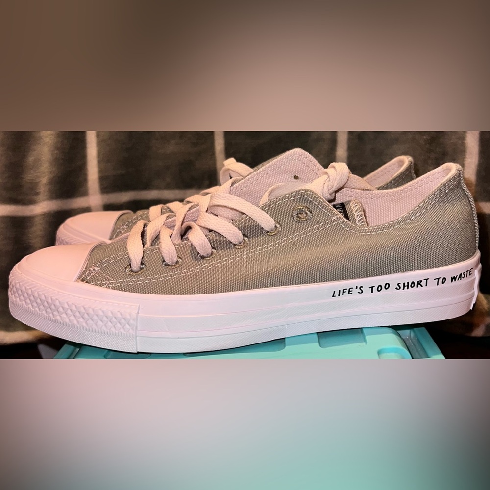 Women’s Converse Renew Sneakers in Olive “Life’s too short to waste” Soze 7